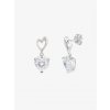 Stříbrné náušnice Clarity, srdce s kubickou zirkonií Preciosa, bílé