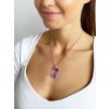 Stříbrný přívěsek s řetízkem Jamie s českým křišťálem Preciosa, fialový