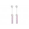 Stříbrné náušnice Crystal Line s českým křišťálem Preciosa, růžové