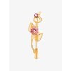 Pozlacená bižuterní brož Floral s českým křišťálem Preciosa, capri gold