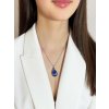 Přívěsek z chirurgické oceli Nadine s českým křišťálem Preciosa, sv. safír AB