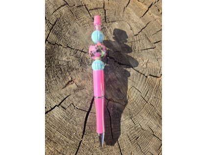 Propiska plastová - růžová s modrou