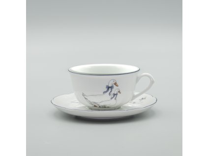 HUSY, Šálok s tanierikom čajový NÍZKÝ 235 ml, ROSE, Thun