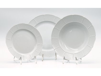 NATÁLIE, Tanierová súprava 18 dielov, biela,  Thun