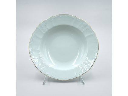 BERNADOTTE zlatá linka, Tanier hlboký 23 cm, biela, Thun