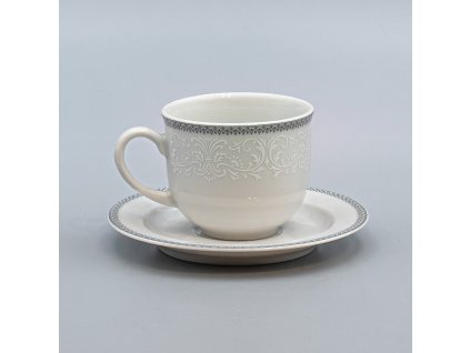 OPAL svadobná šedá, Šálok s tanierikom ESPRESSO 110 ml, čipka, Thun
