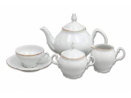 Čajová spr. 17/6 BERNADOTTE zlatý okraj