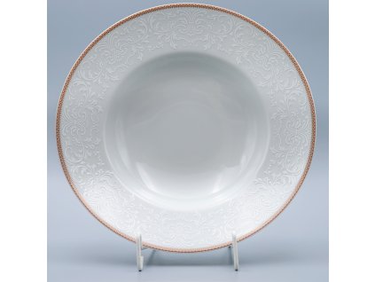 OPAL svatební hnědá, Talíř hluboký PASTA 27 cm, krajka, Thun