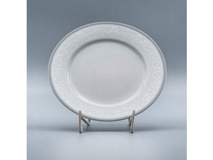 OPAL svadobná šedá, Tanier dezertný NINA 19 cm, čipka, Thun