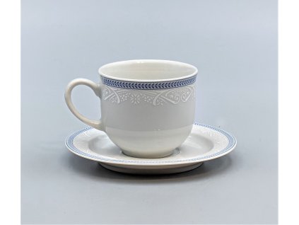 OPAL svadobná modrá, Šálok s tanierikom kávový 165 ml, čipka, Thun