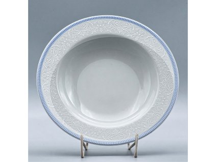 OPAL svadobná modrá, Tanier hlboký NINA 22 cm, čipka, Thun