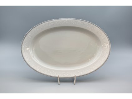 OPAL svadobná šedá, Misa oválna JANA 36 cm, čipka, Thun
