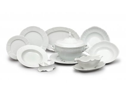 BERNADOTTE, Jedálenská súprava 25 dielov, biela, Thun