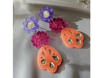 náušnice Boho kvety