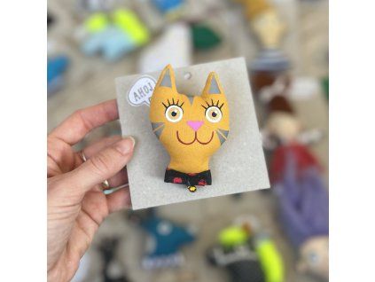 Reflexná brošňa 11 Mačka