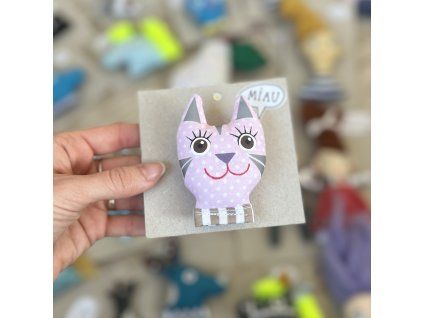 Reflexná brošňa 13 Mačka