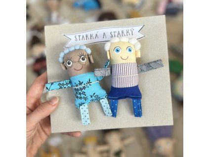 Babka a dedko Textilné magnetky