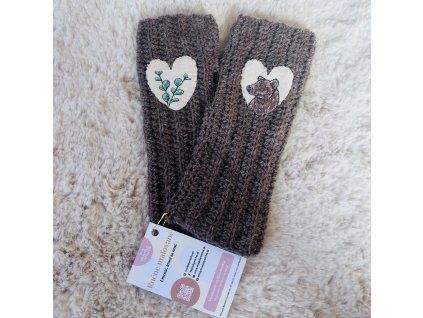 Háčkované rukavice - vlna+alpaka