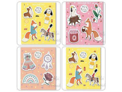 Magnetky Londyn/Jahody/Boho petu friends
