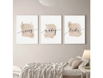 Print - sada A3 Viera, nádej, láska