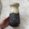 Keramická váza béžovo-čierna výška 16cm
