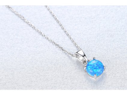 Stříbrný náhrdelník - modrý opál RT2001