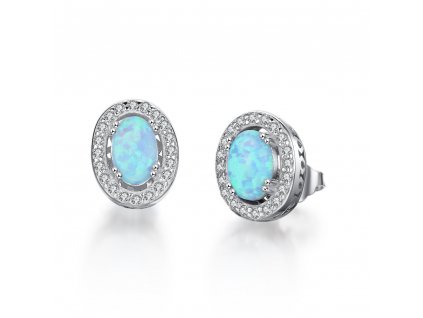 Stířbrné náušnice - modrý opál NT2001