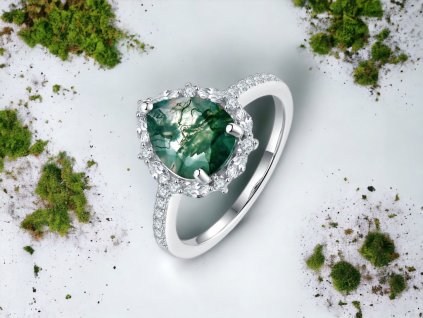 Stříbrný achátový prsten ACHP1005