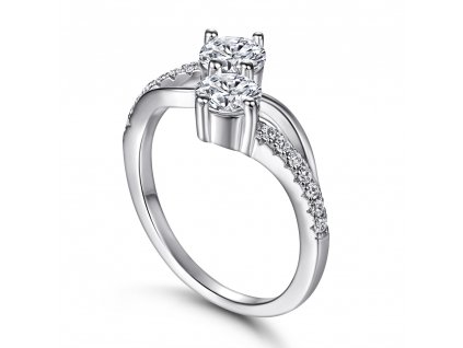 Stříbrný prsten - double PT1035