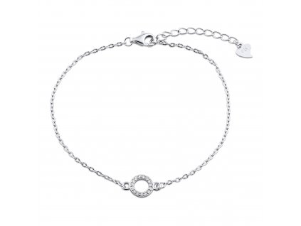 Stříbrný náramek - kolečko se zirkony MM2023