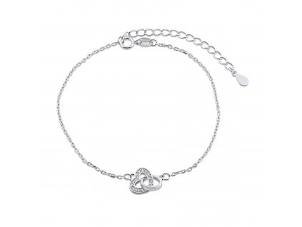 Stříbrný náramek - srdce a kolečko MM2027