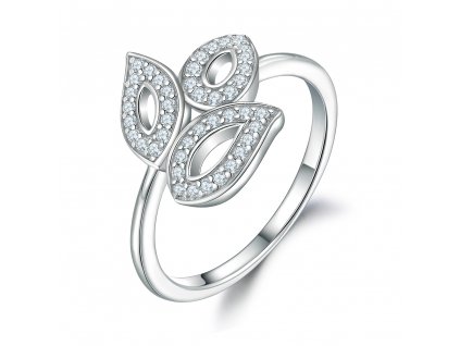Stříbrný prsten -  listy PT1043