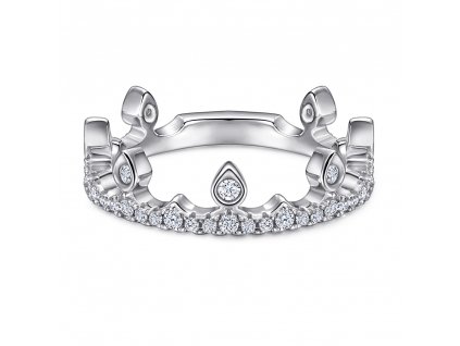 Stříbrný prsten - královská koruna PT1045