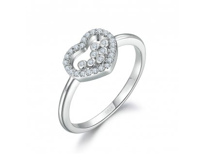 Stříbrný prsten - srdce PT1053