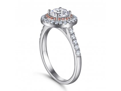 Stříbrný prsten - light pink luxury PT1075