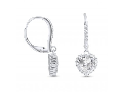 Stříbrné náušnice - silver heart NP4027