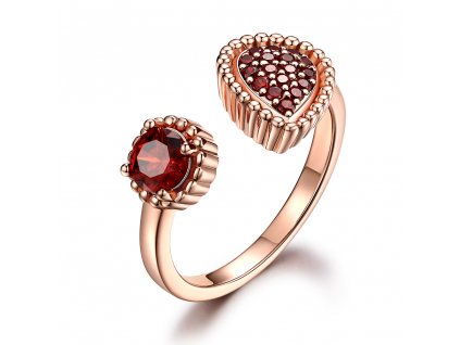 Stříbrný prsten - rose gold - dubai - nastavitelný PT4034