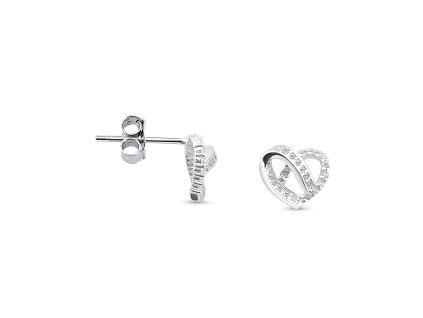 Stříbrné náušnice - srdce NM2271