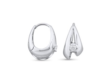 Stříbrné náušnice - ovál NM6005