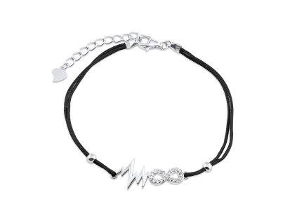 Stříbrný provázkový náramek - nekonečno a linie života MM2075