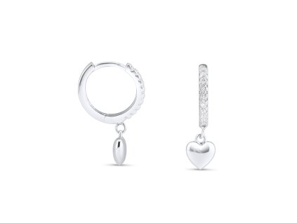 Stříbrné náušnice - srdce NM4111
