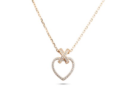 RB2014 Stříbrný náhrdelník - rose gold - FIX HEART