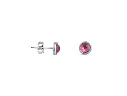 Stříbrné náušnice - PINK NM2379