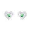 Stříbrné náušnice - srdíčka GREEN NM2089
