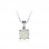 Stříbrný náhrdelník - bílý opál RT2007