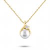 RM2012 Stříbrný náhrdelník - pozlacený - perla v kapce