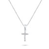 RB2001 Stříbrný náhrdelník - křížek se zirkony