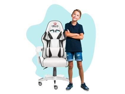 Hell's Chair HC-1007 Kids játékszék gyerekeknek White Black