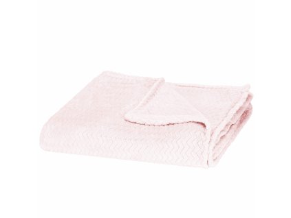 Kétoldalas plüss takaró 70 x 160 cm - világos rózsaszín