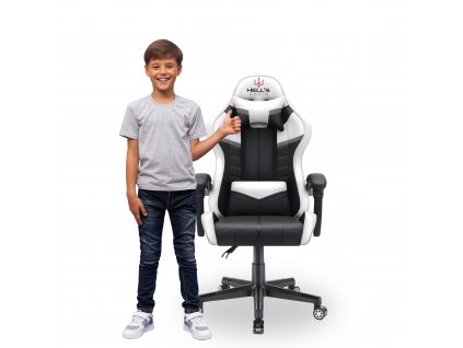 Gyerek játékszék Hell's Chair HC-1004 KIDS Fehér Fekete Szürke